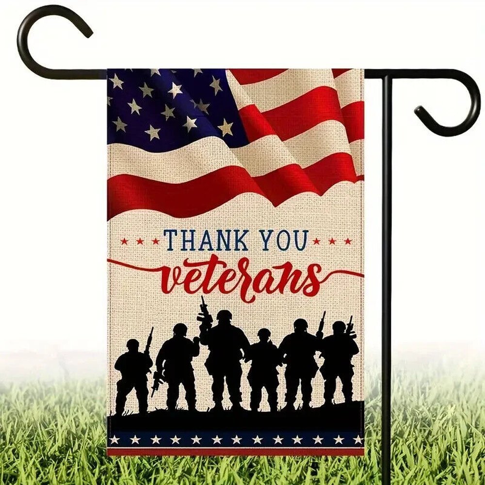 Thank You Veterans Garden Flag Double Sided 12" x 18" NEW! Home & Garden:Yard, Garden & Outdoor Living:Décor:Flags Style Your Walls